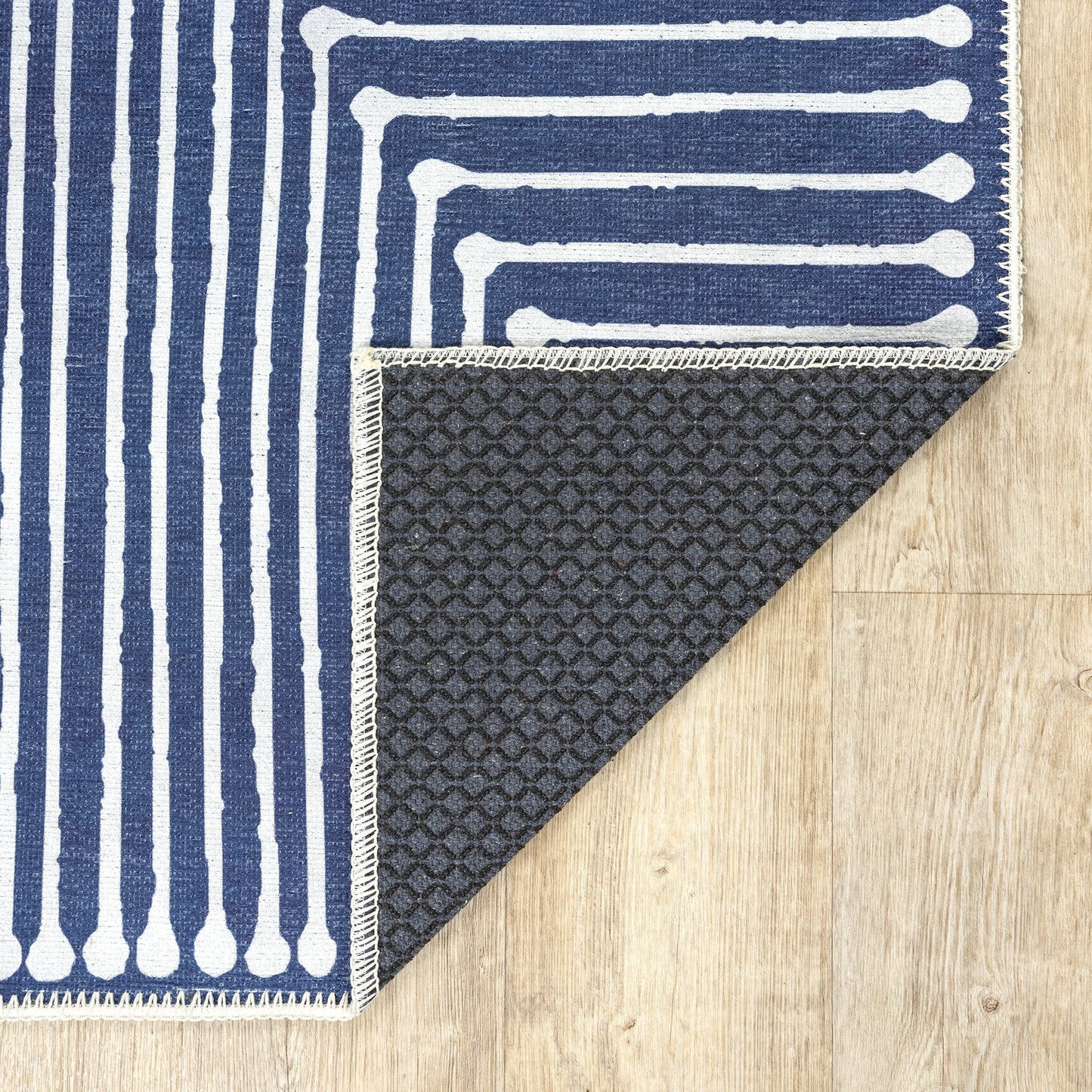 GLN Rugs Assos - Machine Washable Area Rug - 6'x9' Turkish Modern Rug Blue