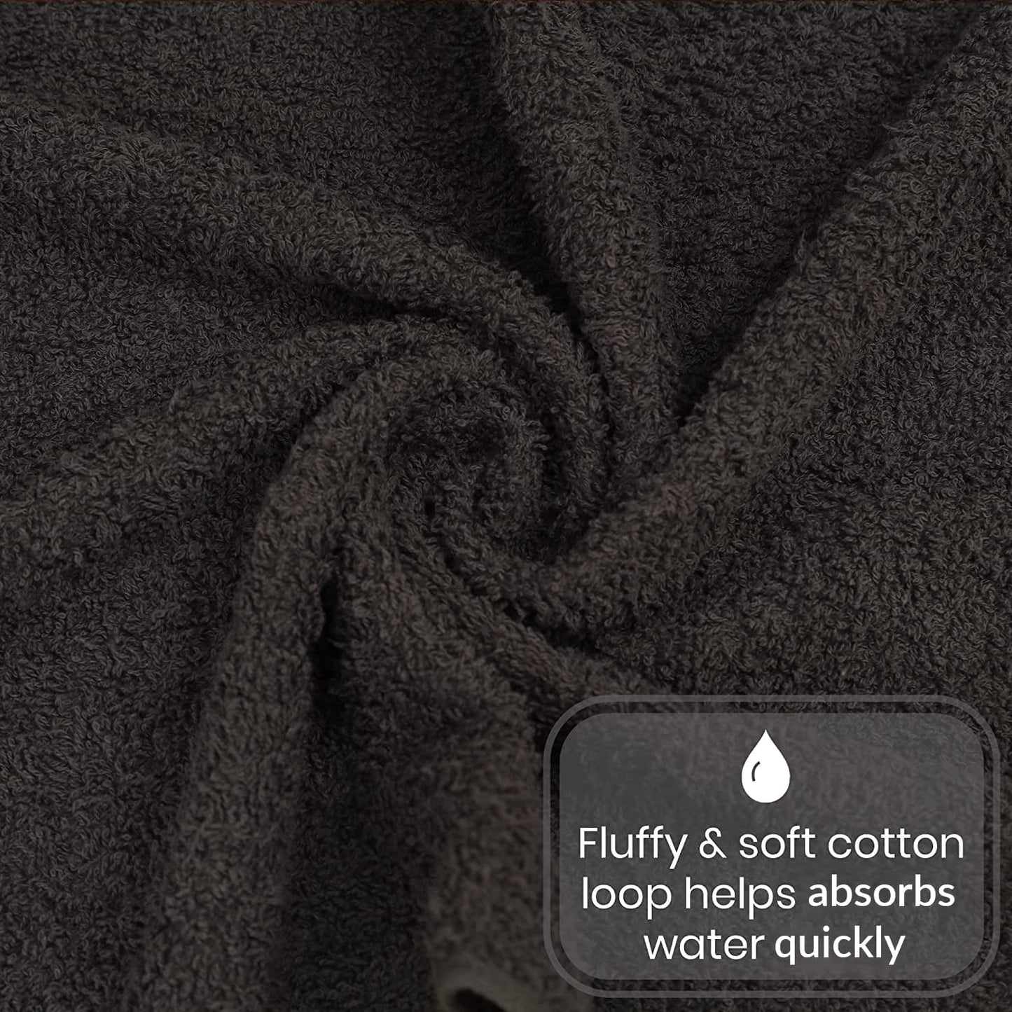 Gold Textiles 100% Cotton Washcloth 120 Pack 13x13 inches Gray Ultra Soft, Highly Absorbent