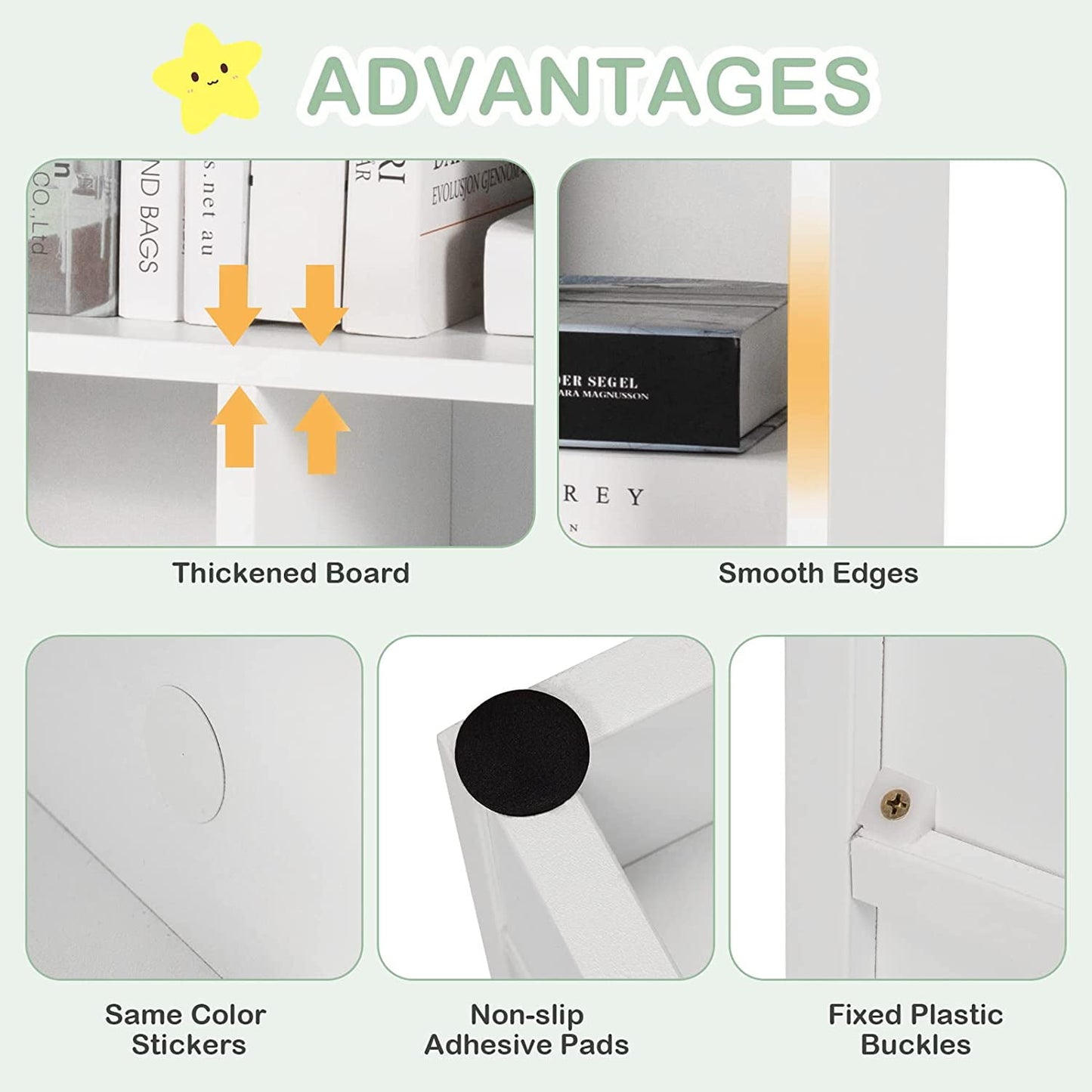 HONEY JOY Kids Storage Organizer, 5-Section Wooden Display Shelf for Classroom, Playroom, Nursery, Kindergarten