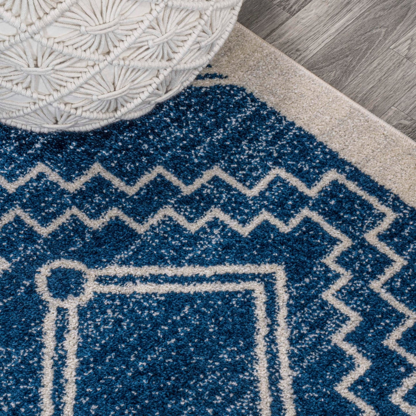 Amir Moroccan Beni Souk Navy/Ivory 5 ft. x 8 ft. Area Rug