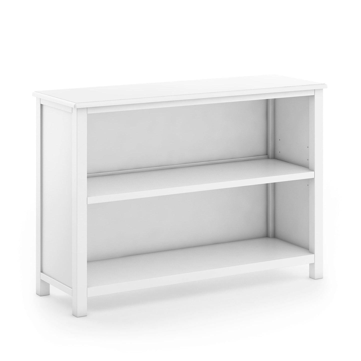 Guidecraft Kids' Deluxe Taiga 2 Shelf Bookshelf - White: Children's Adjustable Open Storage Bedroom Shelving For Books and Toys