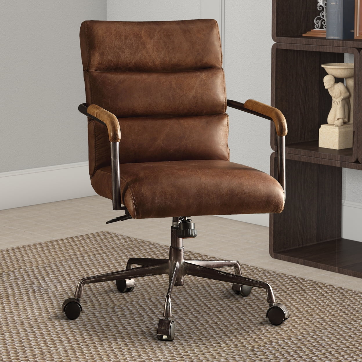 Acme Furniture Harith Office Chair, Retro Brown Leather