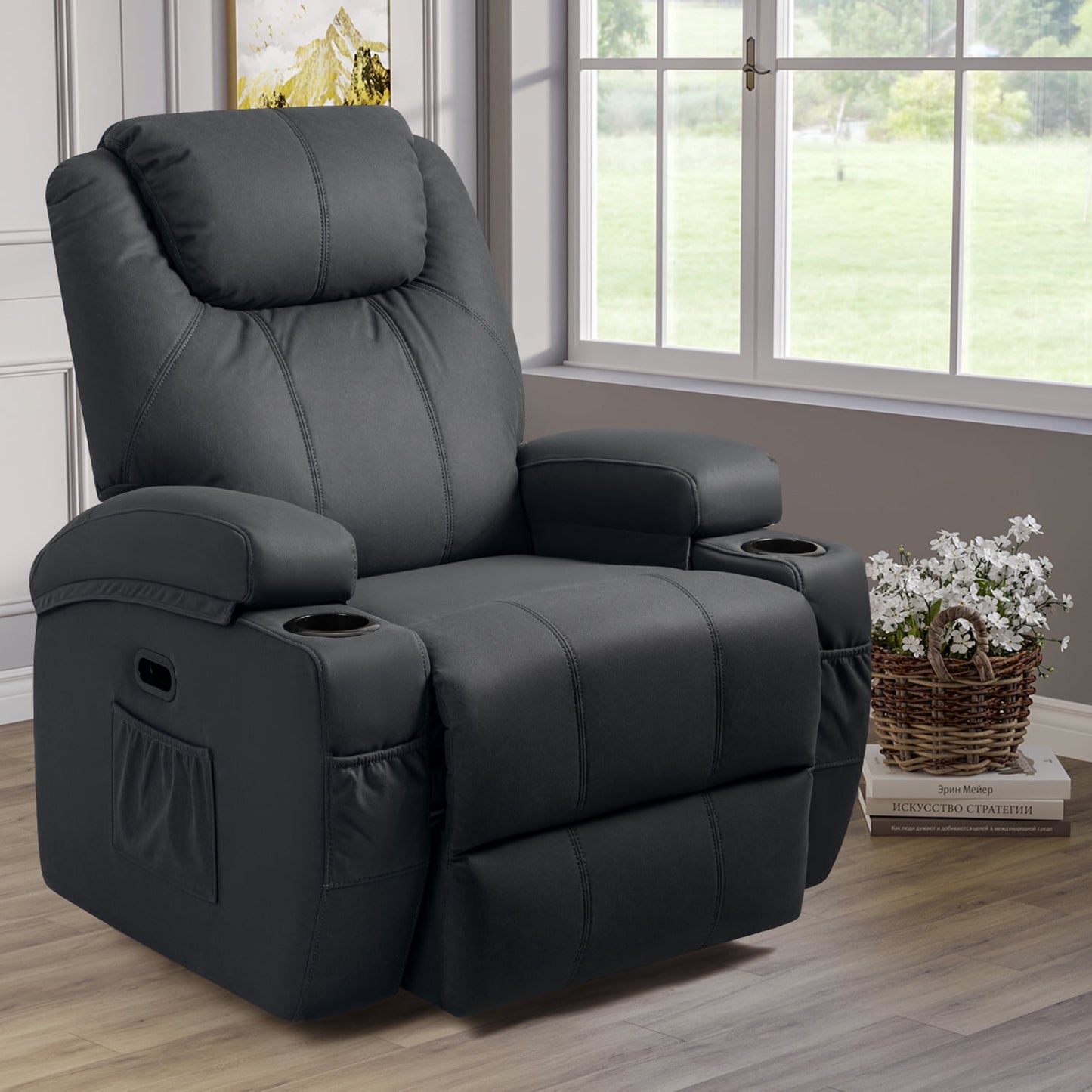 Homall Motorized Power Lift Assist Recliner Chair for Seniors - Lay Flat, Easy Reclining Sofa, Black