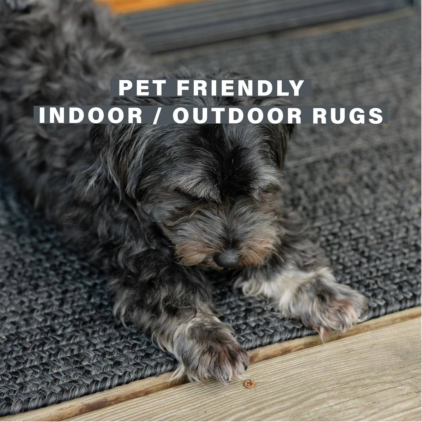 Homespice Black Braided Rug 20x30in Rectangular Washable Indoor-Outdoor. Uses- Entryway, Kitchen, Bathroom, Anti-Fatigue, Sink Spill Absorbing, Ergonomic Comfort Standing Mat