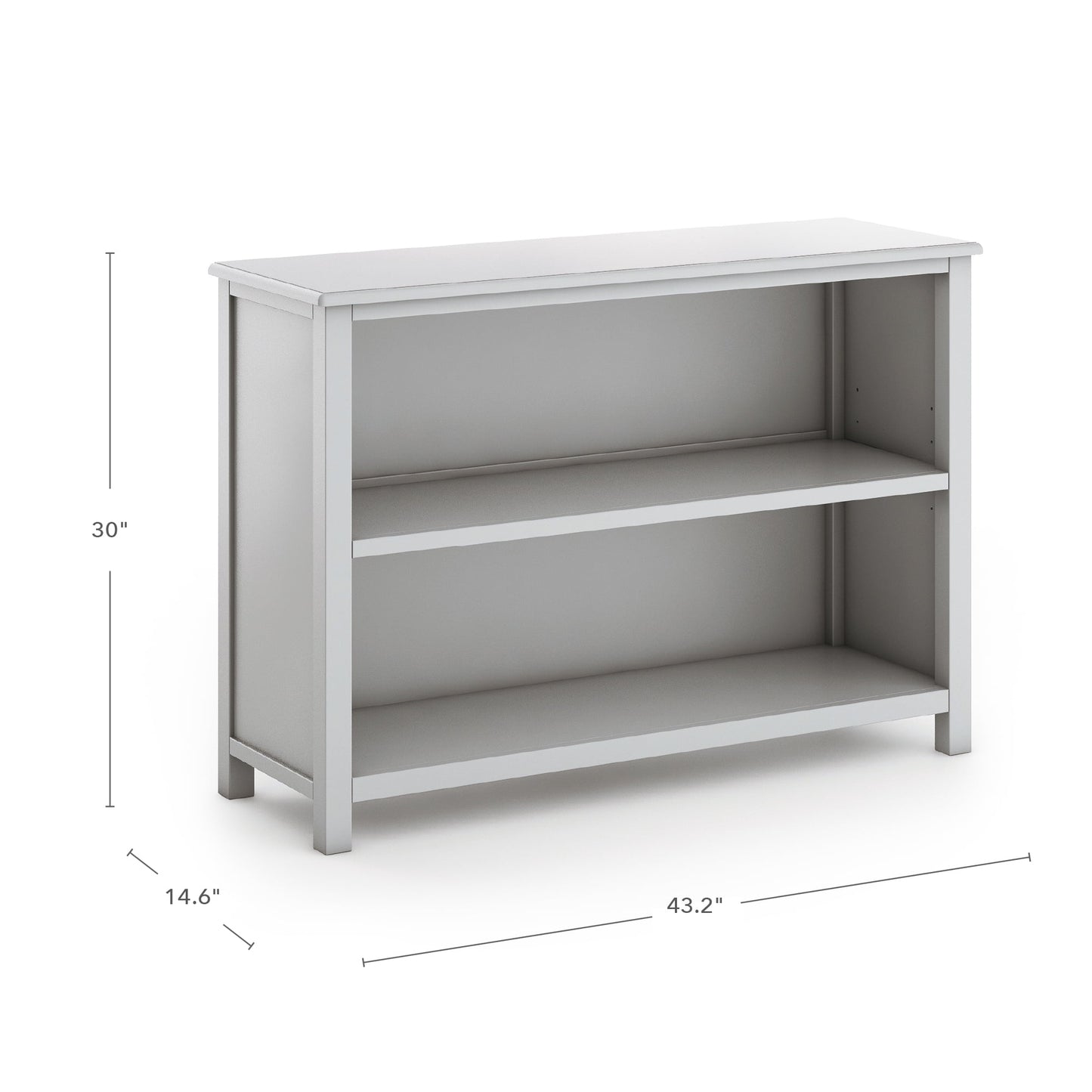 Guidecraft Kids' Deluxe Taiga 2 Shelf Bookshelf - Gray: Children's Open Toy Storage Organizer, Bedroom Shelving For Books and Toys