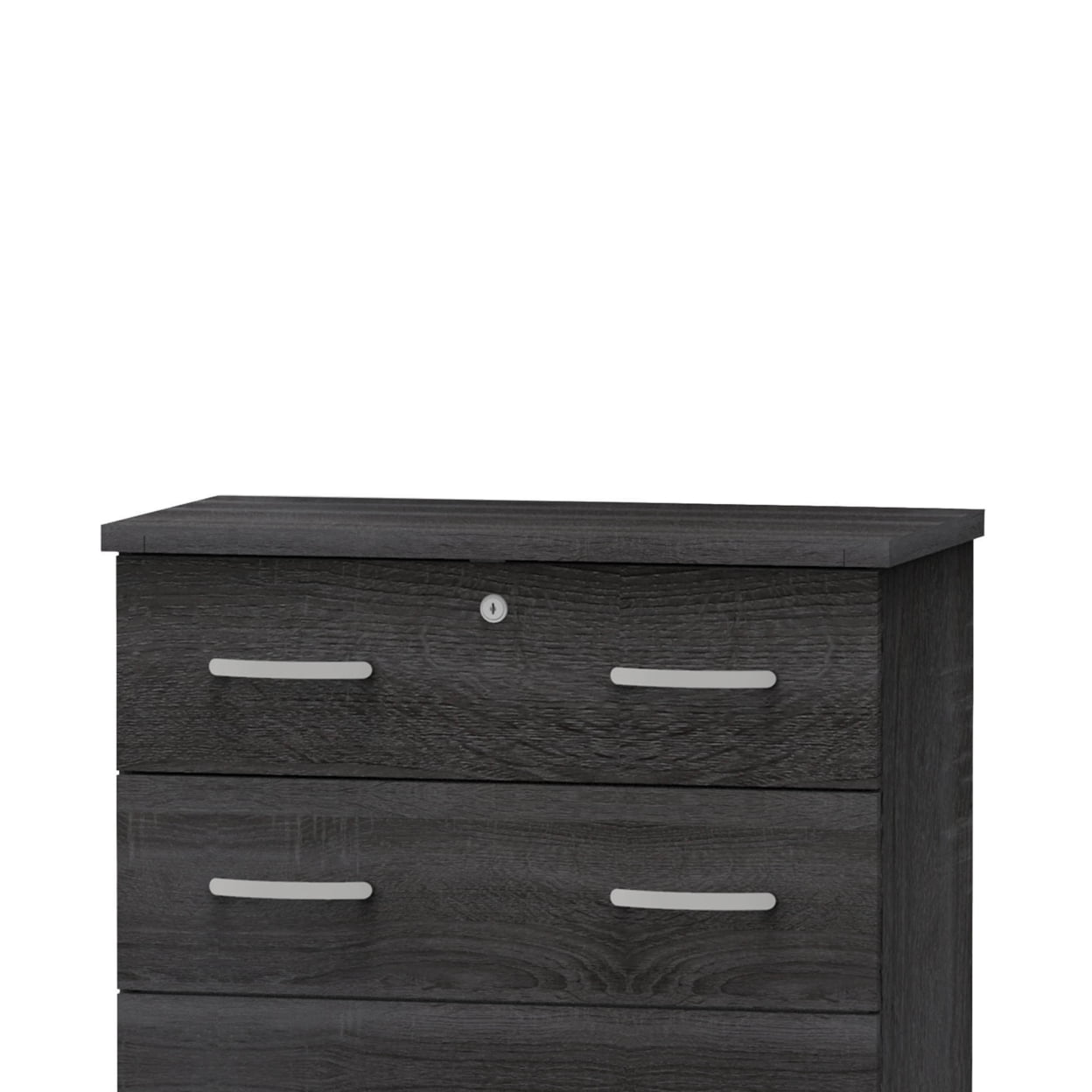 Home Furniture Cindy 4 Drawer Chest Wooden Dresser with Lock - Gray Oak