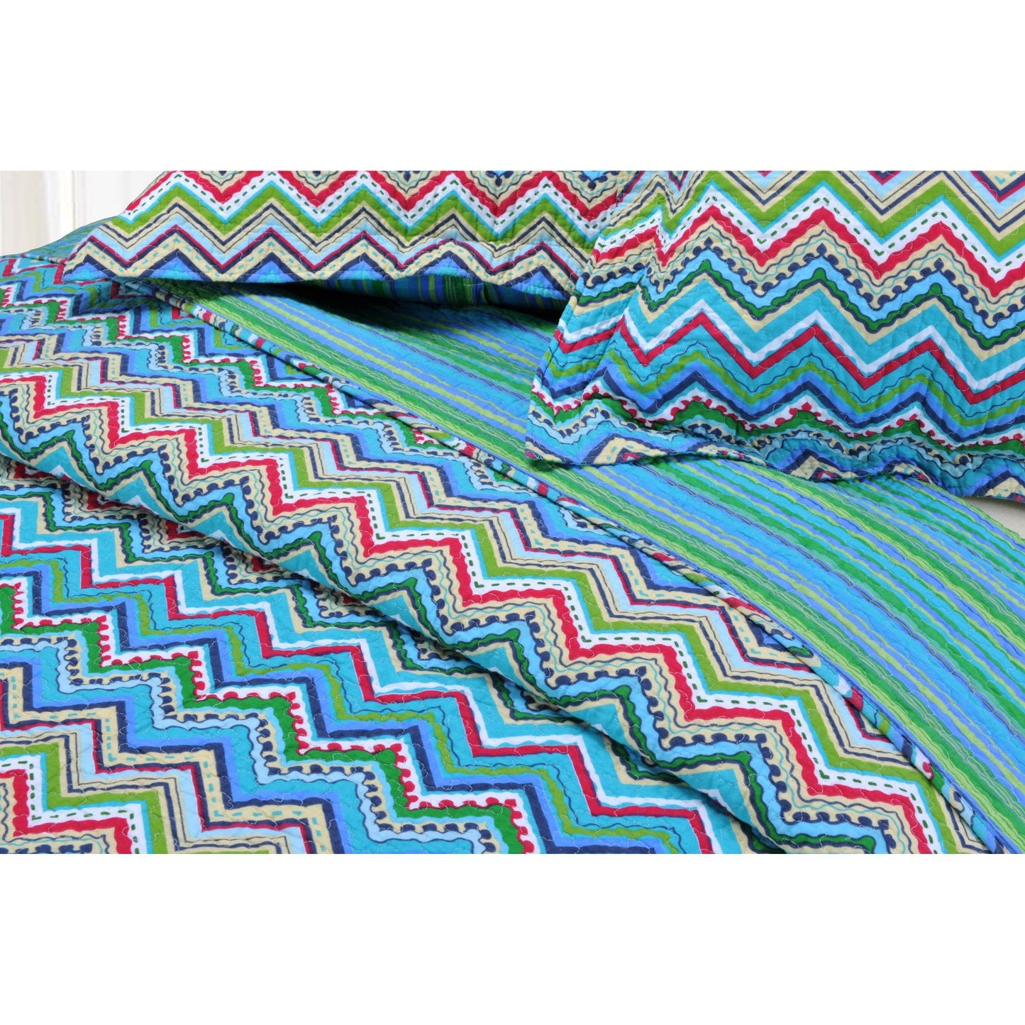 Impressions Zigzag Cotton 3-Piece Quilt Set