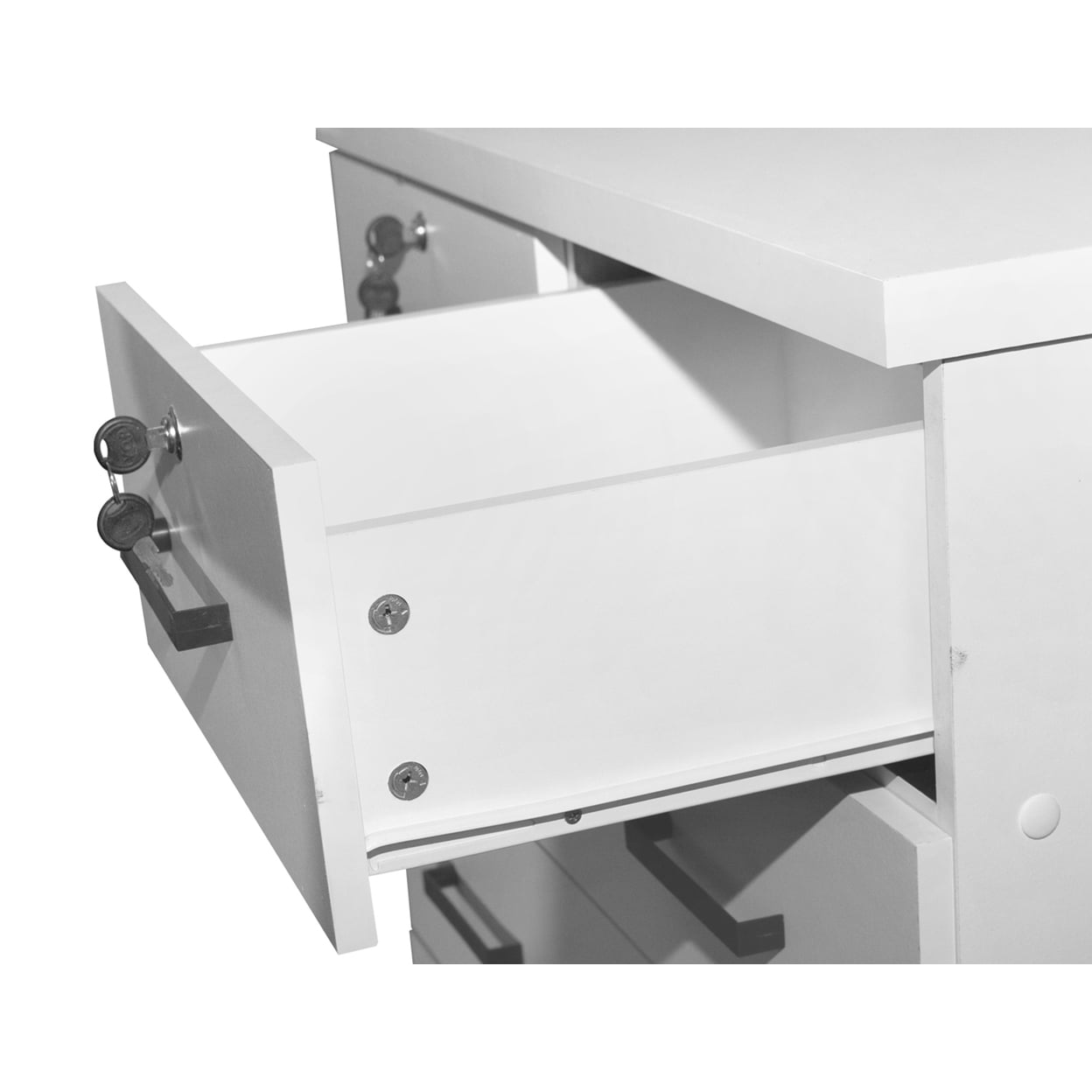 Home Furniture Cindy 7 Drawer Chest Wooden Dresser with Lock - White