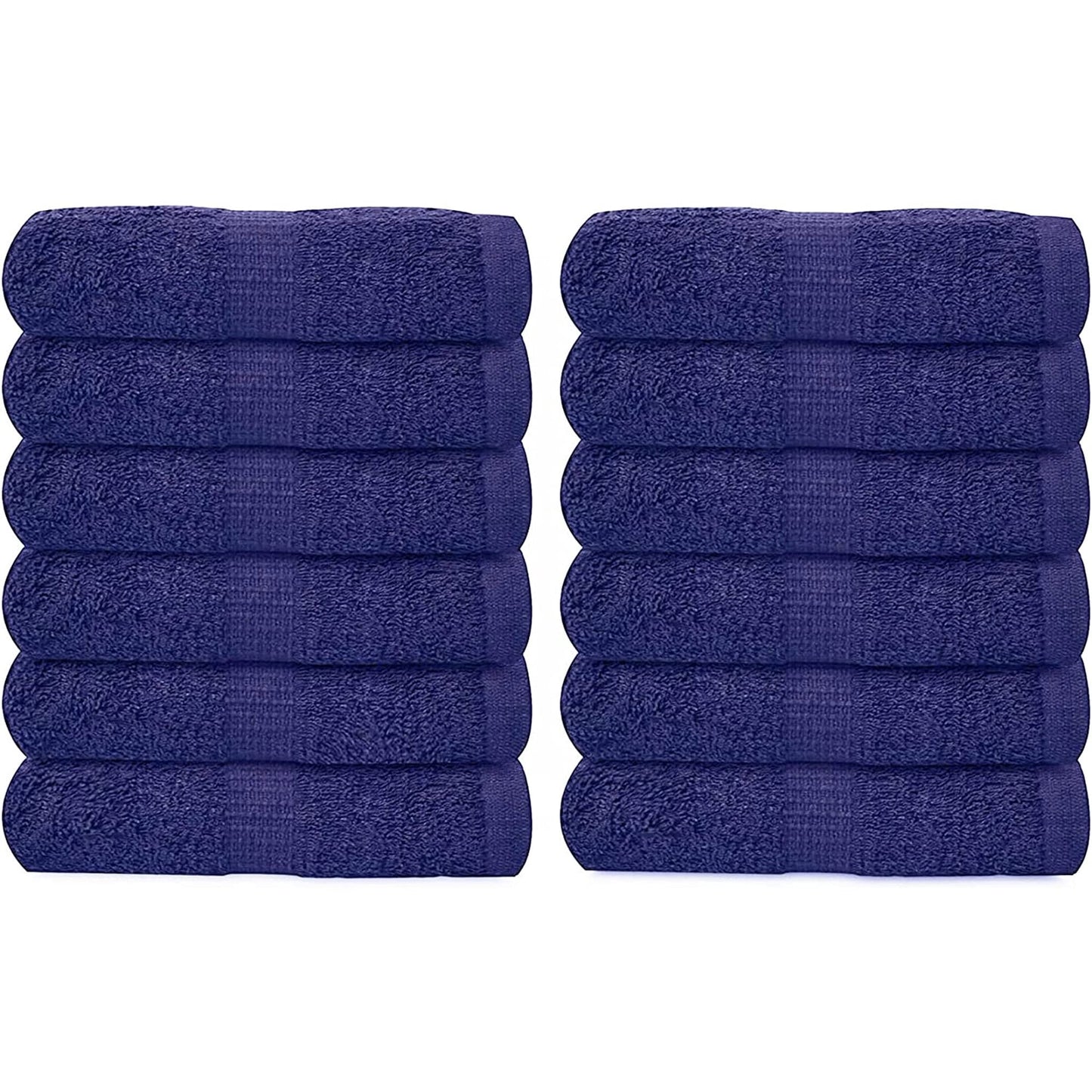 Gold Textile 100% Cotton Washcloth 120 Pack 13x13 inches Navy Blue Ultra Soft, Highly Absorbent