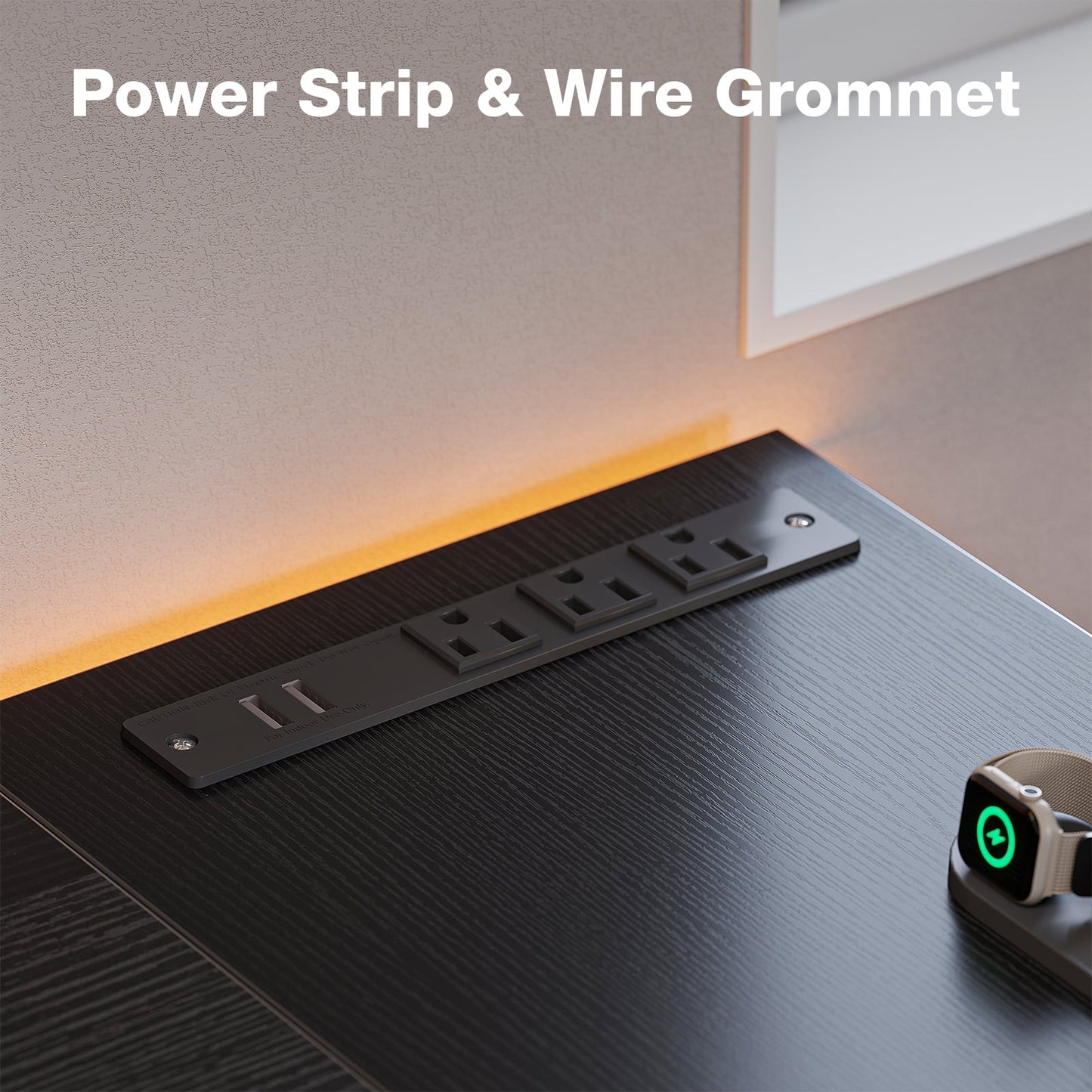 63 inch Corner Computer Desk with Power Outlets & LED Lights, Home Office Desk with 4-Tier Drawer & Storage Shelf, Ergonomic Gaming Desk with Monitor Stand, Black