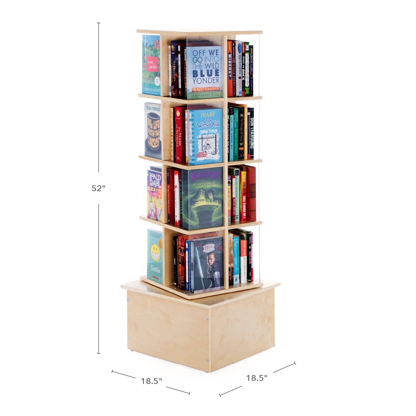 Guidecraft Guidecraft Floor Standing Rotating Book Display: Spinning Bookshelf Tower for Classroom, Kids Playroom, Library | Revolving Bookcase, Montessori Storage Furniture