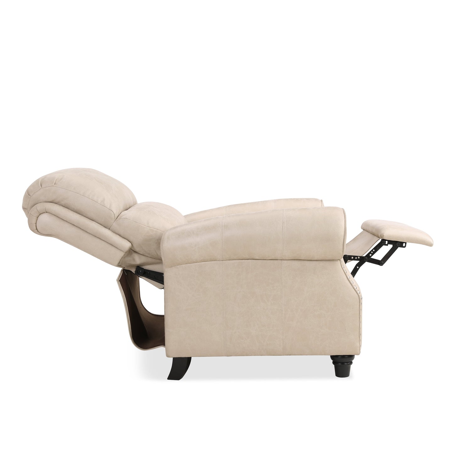 Homesvale Cari Tan Faux Leather Push Back Recliner Chair