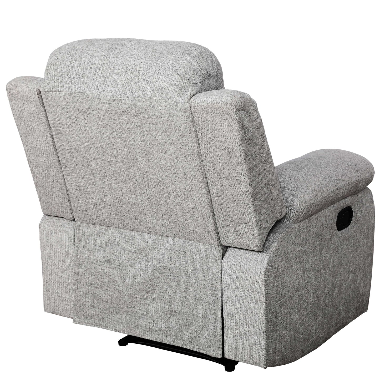 Aukfa Linen Recliner Chair, 38in Overstuffed Armchair Living Room Home Theater Lounge Seat, Light Gray