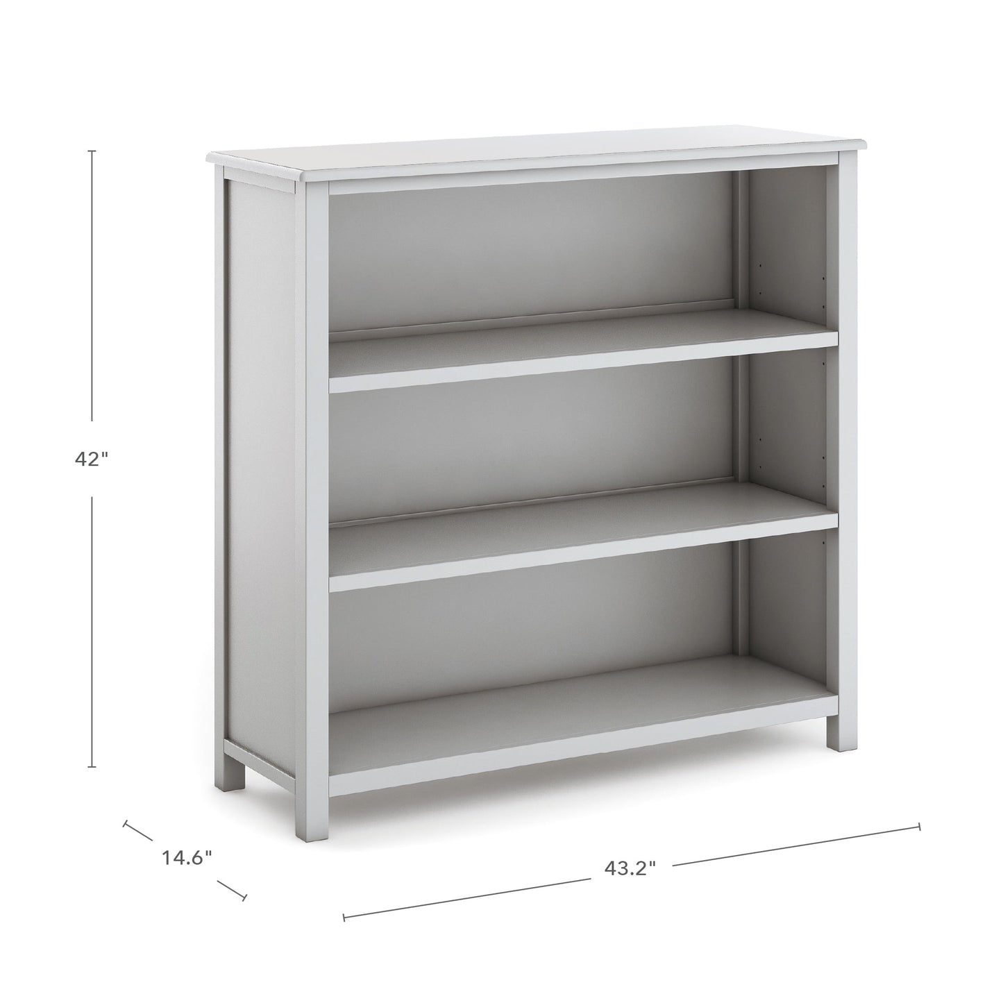 Guidecraft Kids' Deluxe Taiga 3 Shelf Bookshelf - Gray: Children's Sturdy Wooden Bedroom Bookcase, Toy Organizer and Storage Shelves