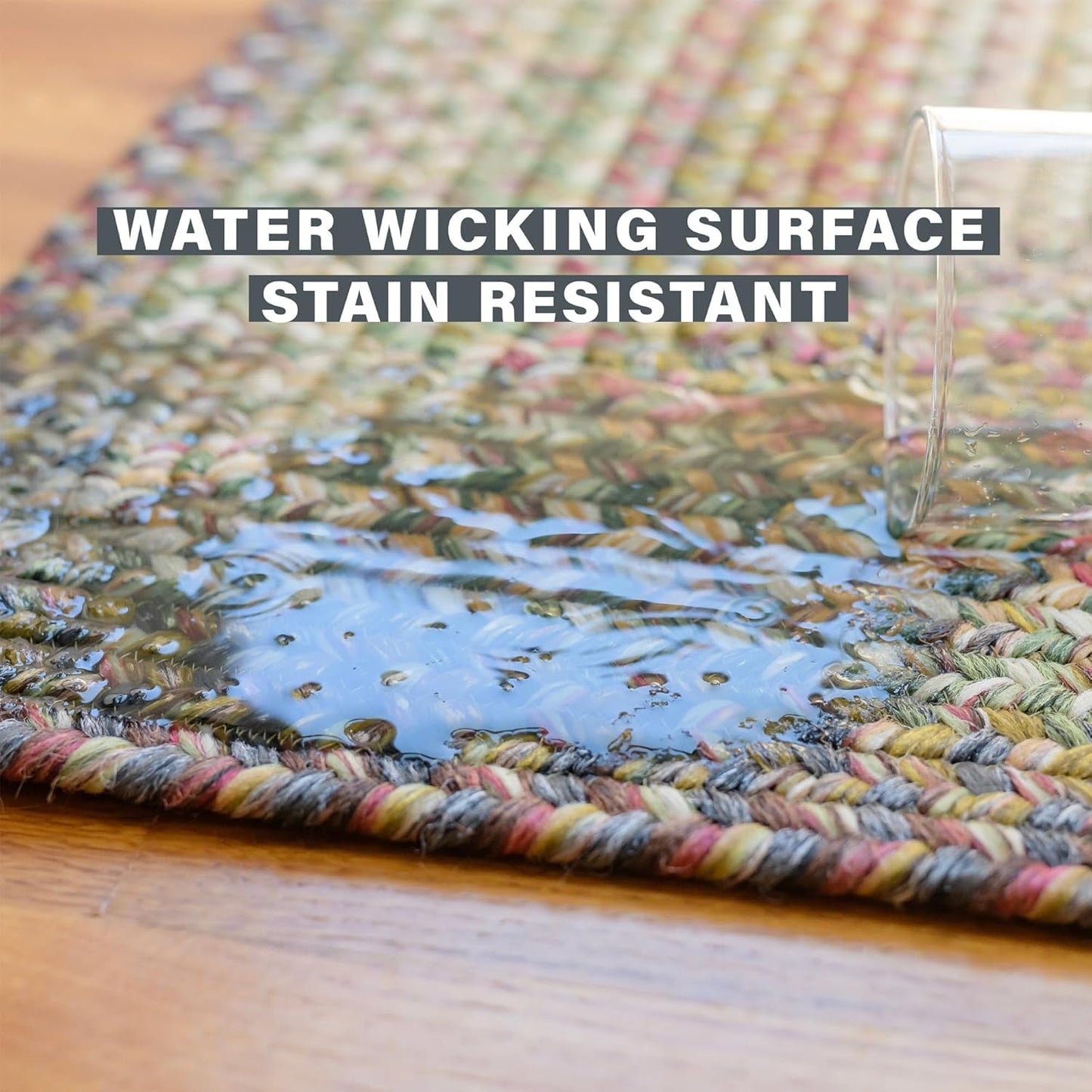 Homespice Rainforest Rectangular Braided Rugs and Rustic Area Rugs 4x6', Your Choice for Pet Friendly Indoor Outdoor Rug Waterproof