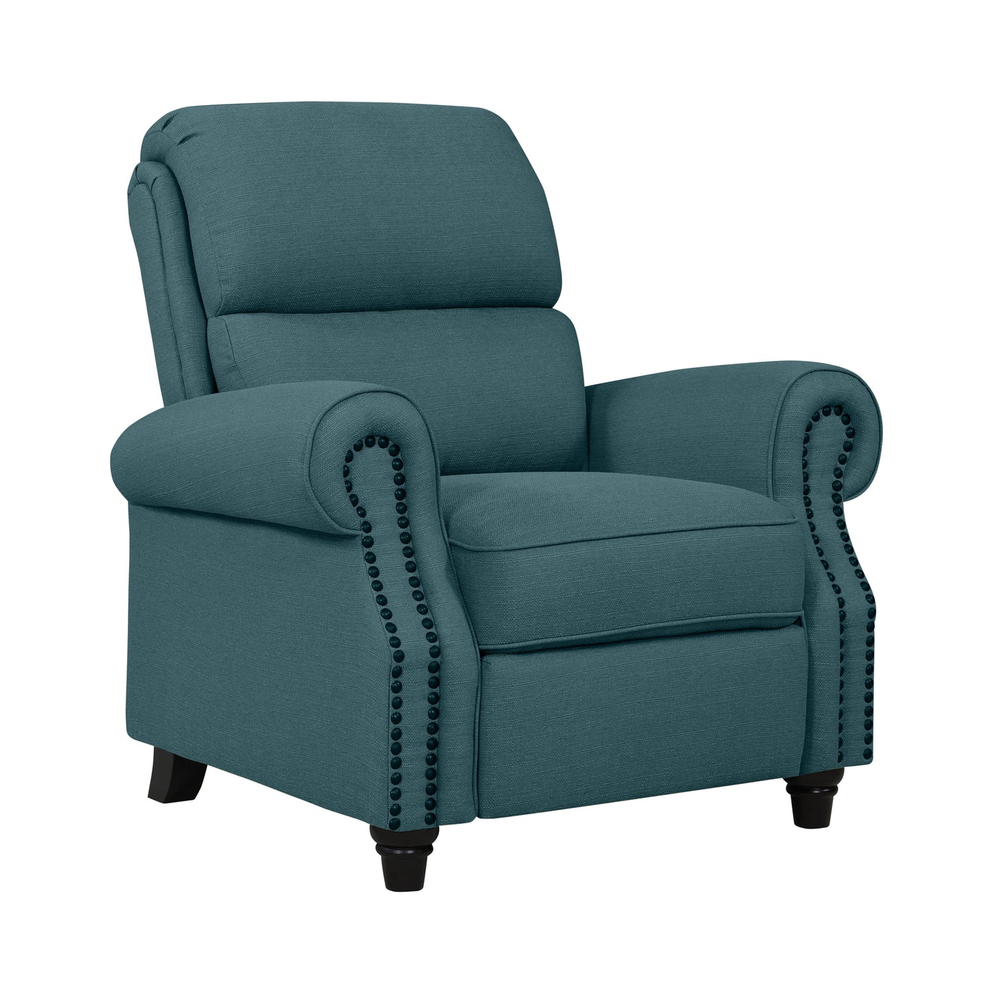 Homesvale Cari Pushback Recliner Chair, Blue Linen