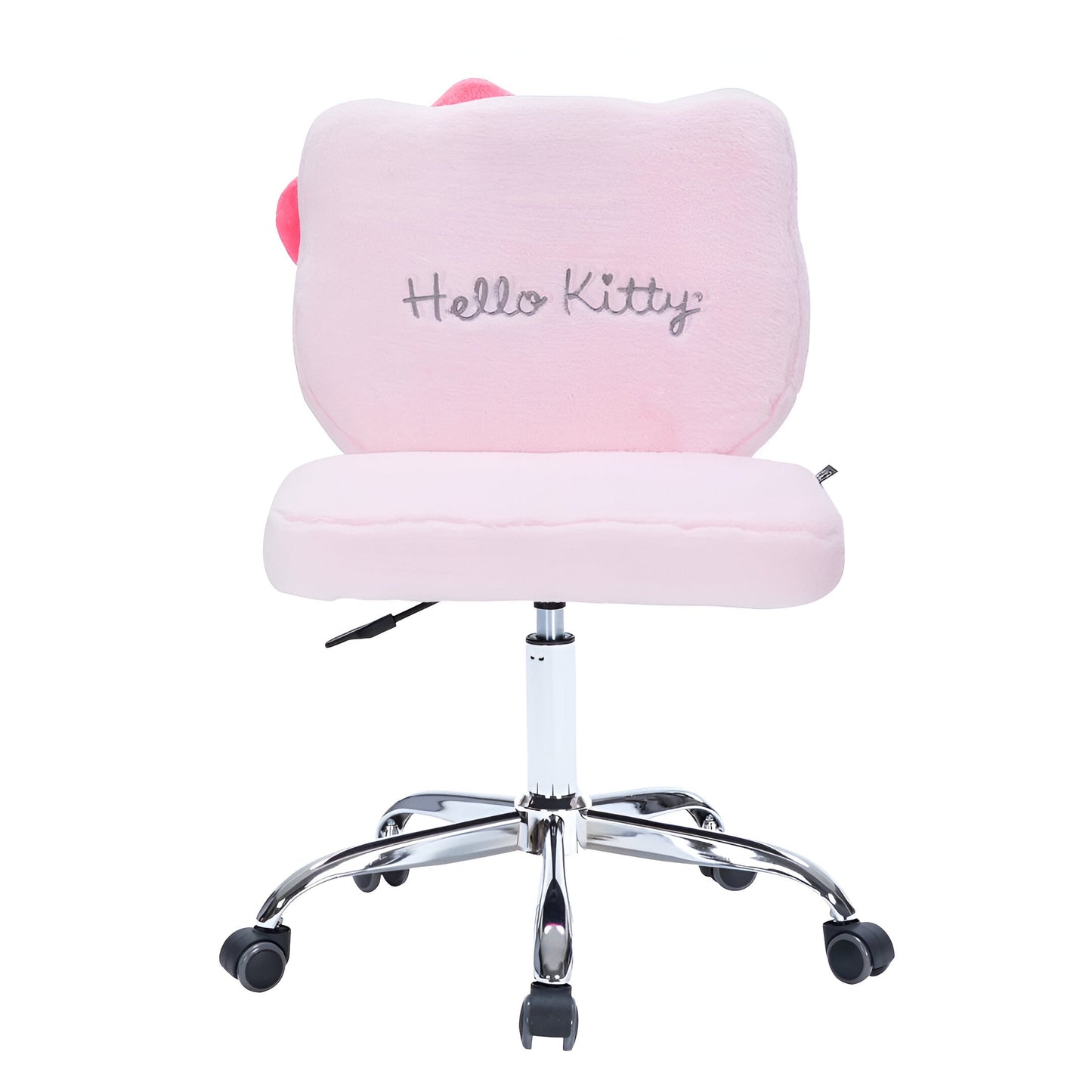 Impressions Vanity Hello Kitty Teddy Fur Swivel Vanity Chair with 360 Degree Rolling Wheels (Pink)