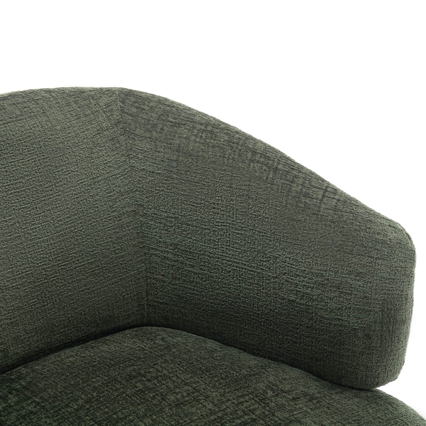 30in Wide Chenille Upholstered Swivel Accent Chair Boucle Swivel Barrel Chair