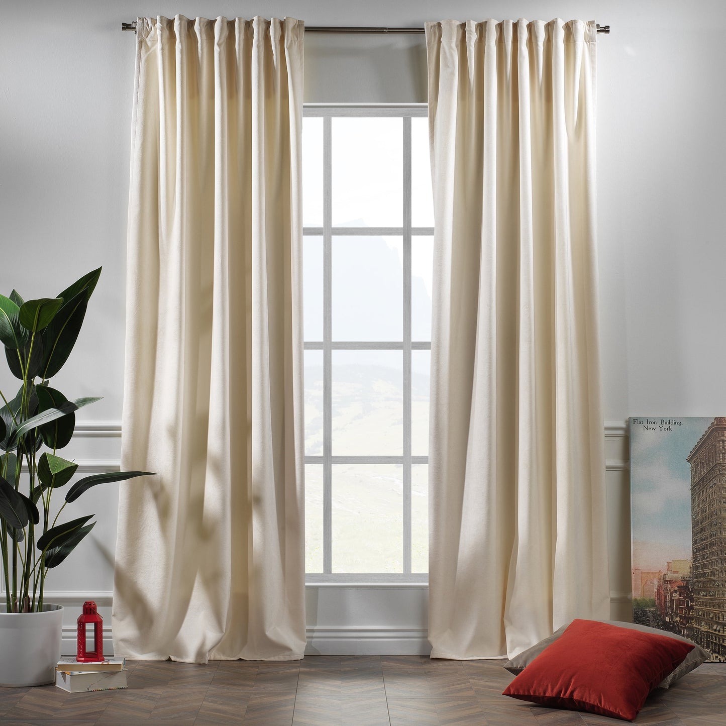 3S Brother's Solid Luxury Matte Velvet Soft Curtains Set of 2 Panels Hanging Back Tap & Rod Pocket Home D¨¦cor Bedroom Kitchen Office Windows Room Darkering ( Admiral-Berry-52in x120in )