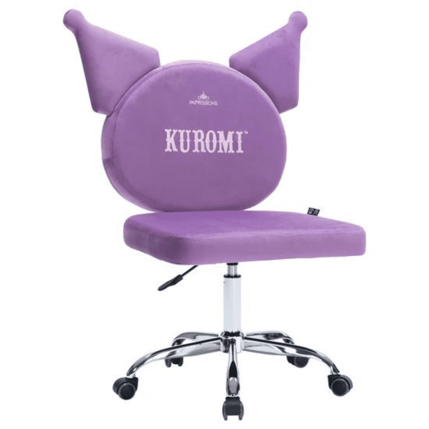 Impressions Vanity Kuromi Armless Swivel Desk Chair, Vanity Chair with Adjustable Height (Lilac)