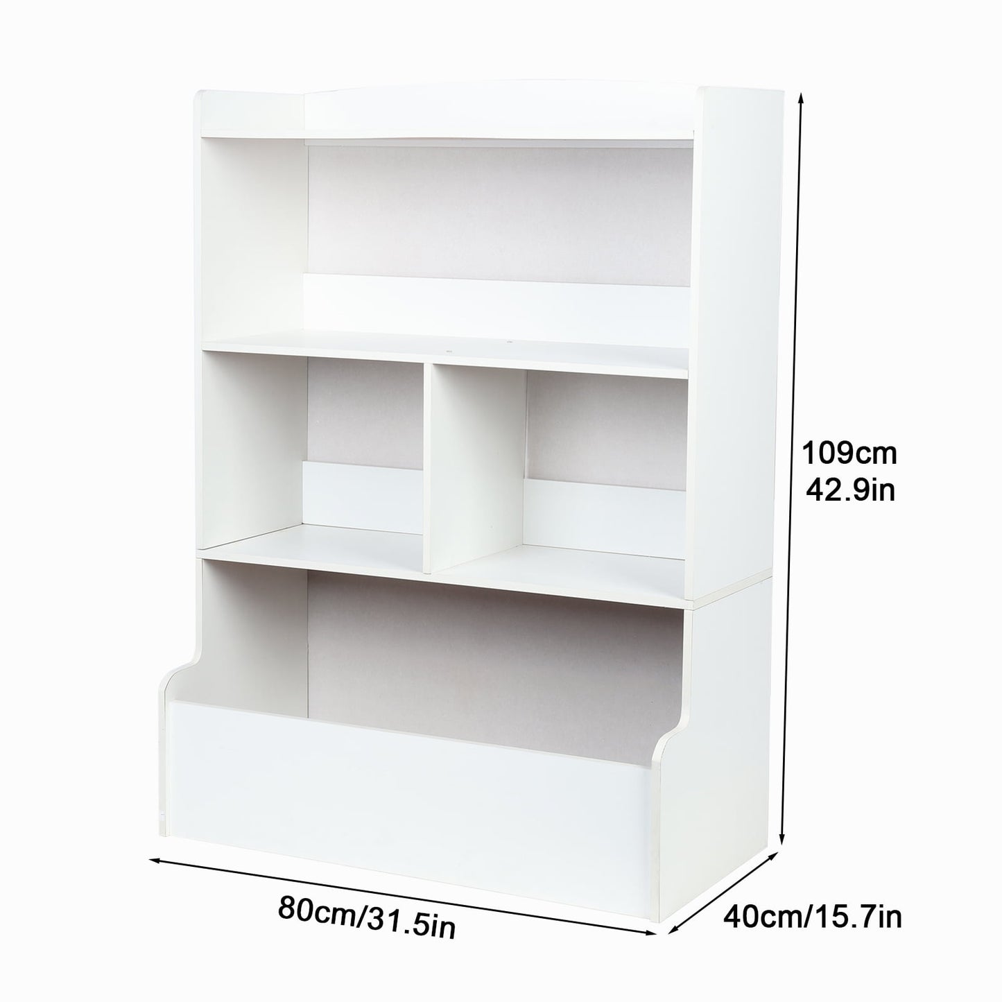 Andvari Book Bin Book Holder Kids Bookshelf Large Wooden Open Book Shelf for Playing Room, Nursery, Baby Bedroom, Floor Standing