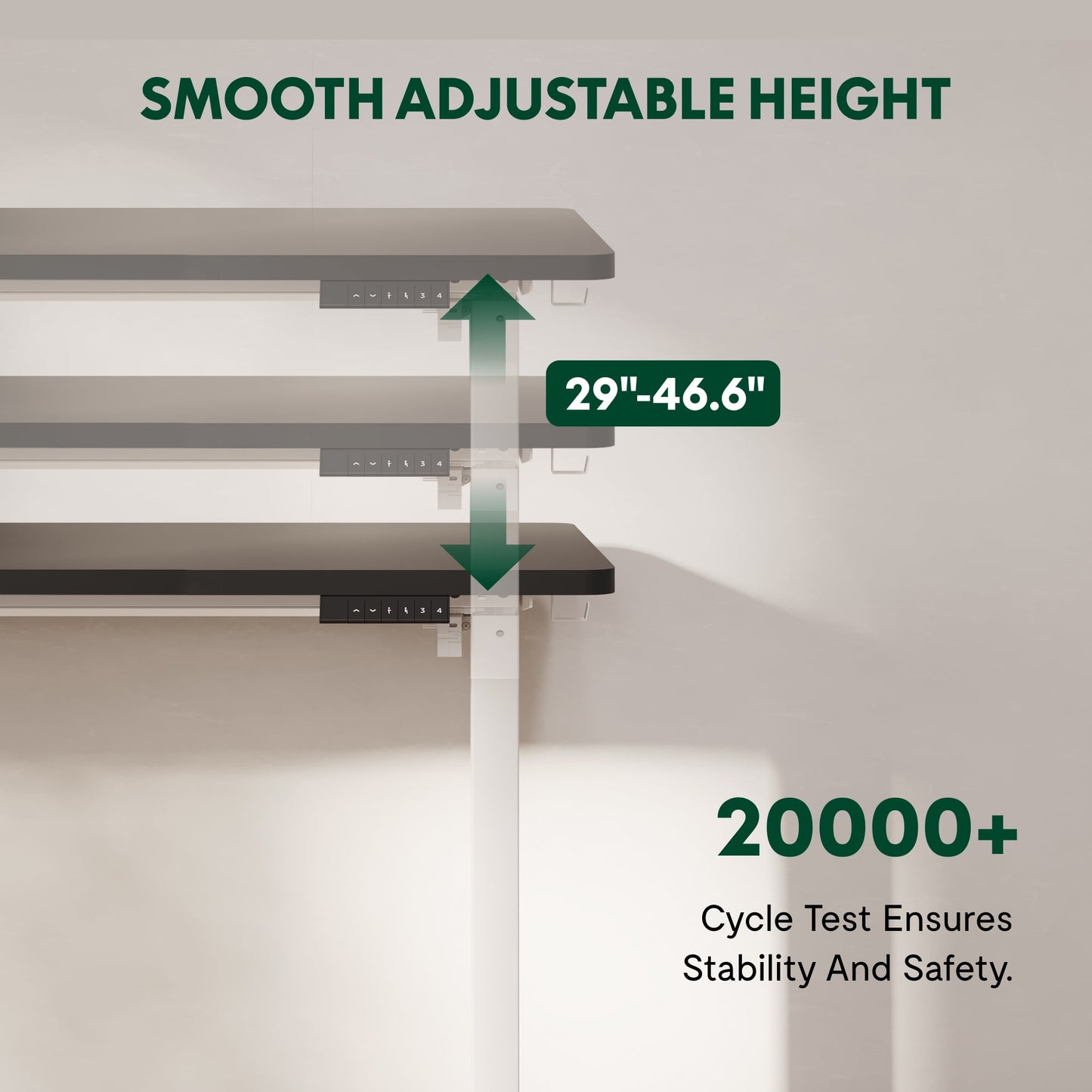 ACTIVESIT 40in x24in Home Office Height Adjustable Standing Desk with Hooks, Ergonomic Electric 2-Stage Stand Up Computer Desk, White and Black