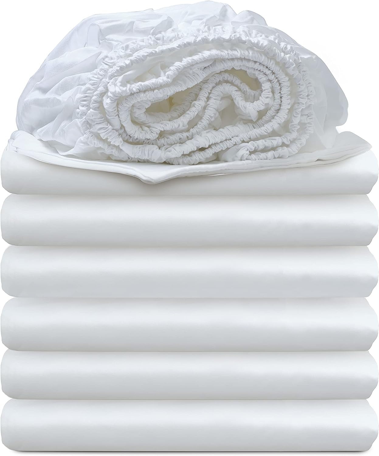 12 Pcs Hospital Bed Sheets Bulk, White Fitted Bed Sheets 39in X 84in X 16in Inch Deep Pocket, 100% Cotton Sheets with Elastic All Around, 400TC Twin-XXL Sheets for Massage Table, Home & Hotels.