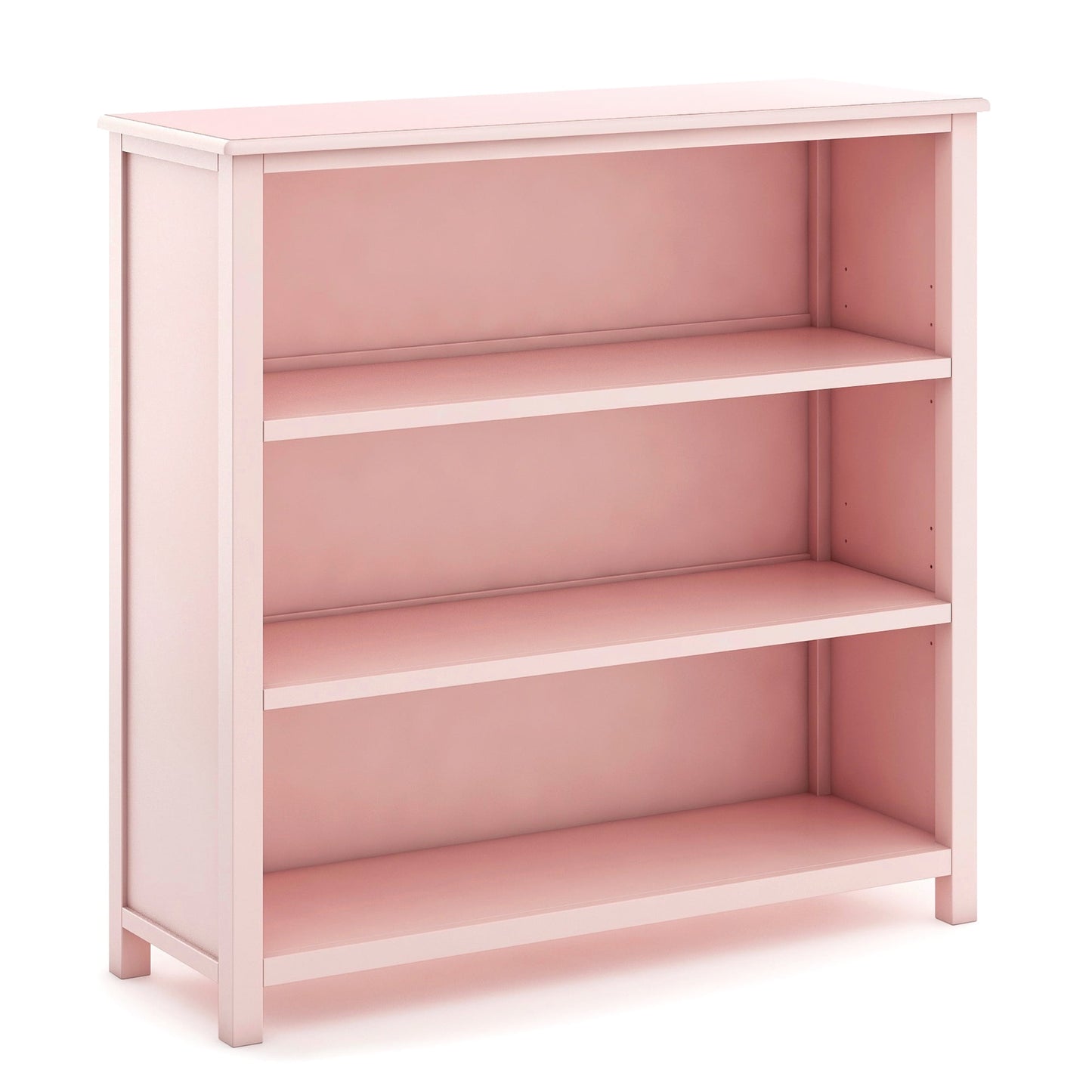 Guidecraft Kids' Deluxe Taiga 3-Shelf Bookshelf - Pink: Children's Sturdy Wooden Bedroom Bookcase, Playroom Organizer and Toy Storage