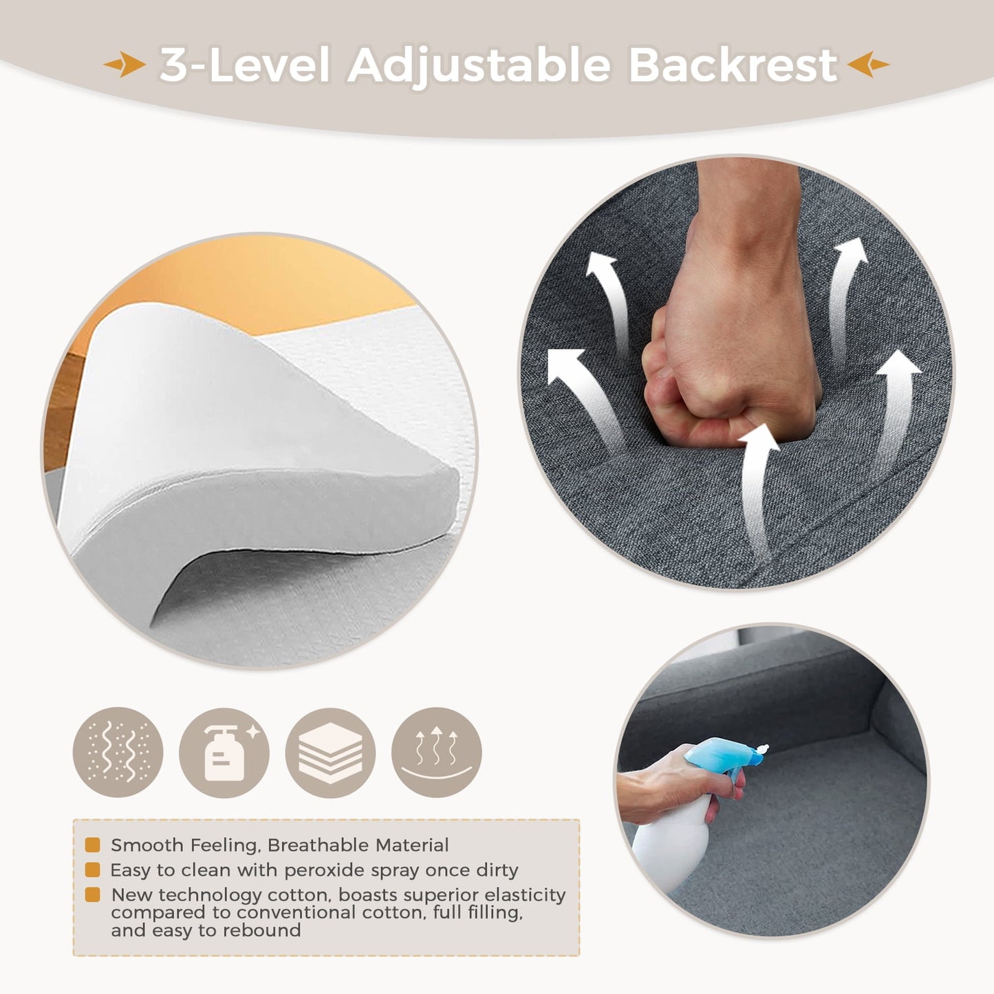 AECOJOY Sleeper Chair, 3 in 1 Chair Bed for Adults, Pull Out Sofa Chair with Pillow and Convertible Backrest, Multi-Functional Fold Out Futon Chair Reading Chair for Small Space (Dark Grey)