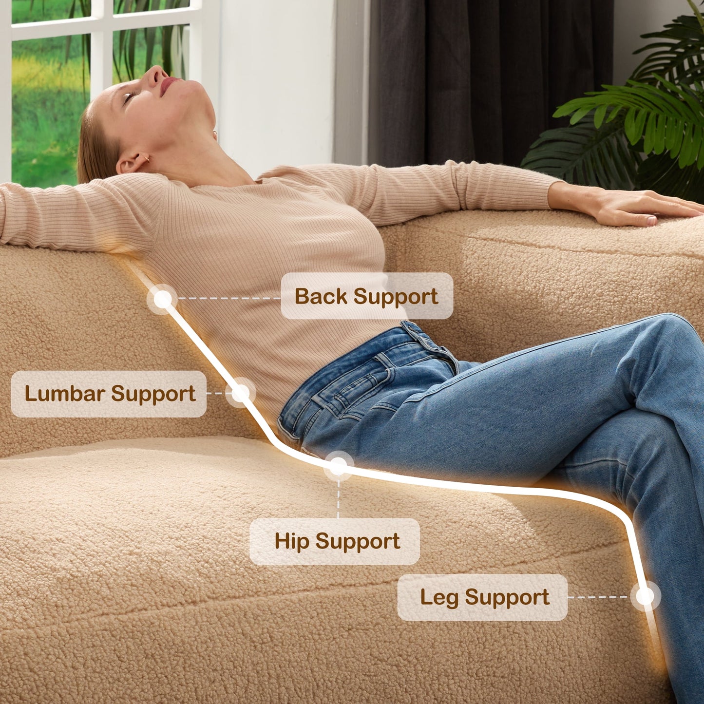 HOMGUAVA Oversized Bean Bag Chair for Adults & Teens, Giant Large Loveseat Bean Bag Chair Couch, Cozy Bedroom Comfy Chair Puffy Lazy Sofa with Soft Plush Sherpa Teddy Cover, Dark Gray