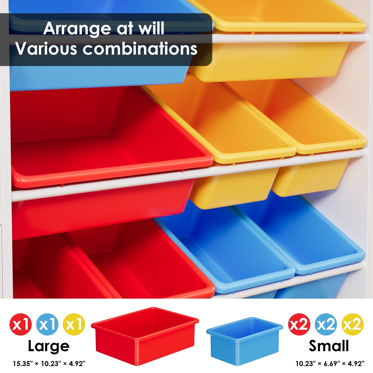 Homfa Kids Toy & Book Storage Organizer, White Bookshelf Cabinet for Bedroom Children's Room Playroom