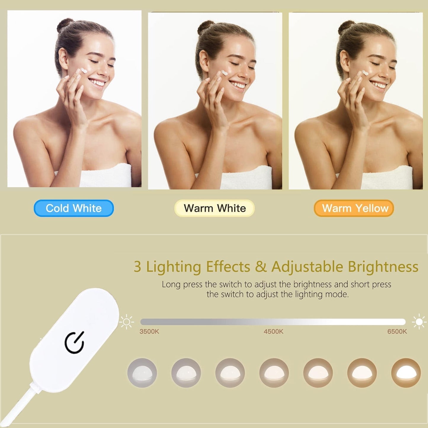 Large Lighted Mirror Vanity Desk with Sliding Storage & Glass Top & 5 Drawers, Makeup Vanity Set with Charging Station, Cushioned Storage Stool