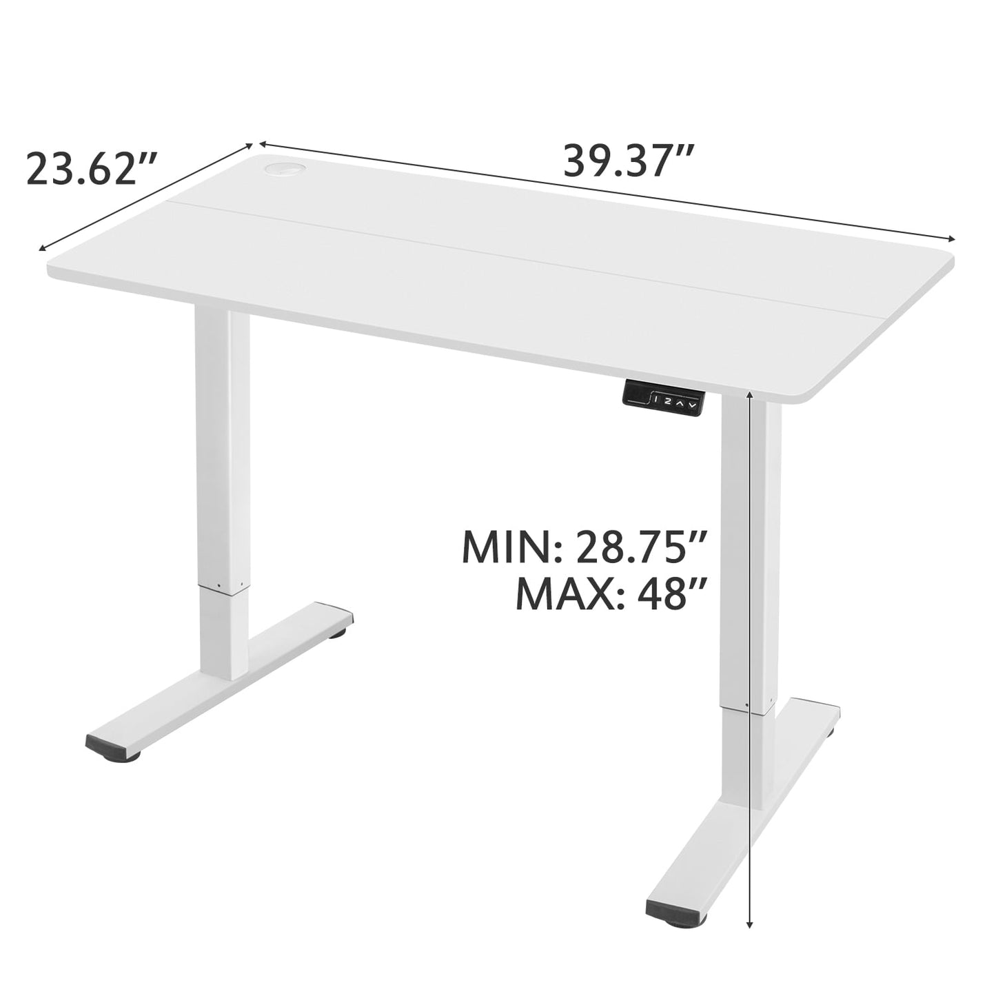 Homall 40in ¡Á 24in Electric Height Adjustable Standing Desk Home Office Computer Desk Memory Preset with T-Shaped Metal Bracket, White