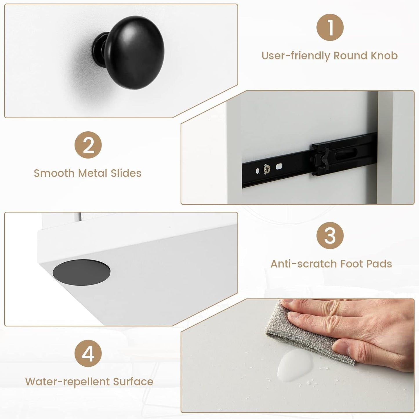 6 Cube Bookcase with Drawers, 3-Tier Modern Wood Bookshelf with Anti-toppling Device, Multipurpose 6 Cube Storage Organizer for Kids Room, Living Room, Study, Bedroom (White)