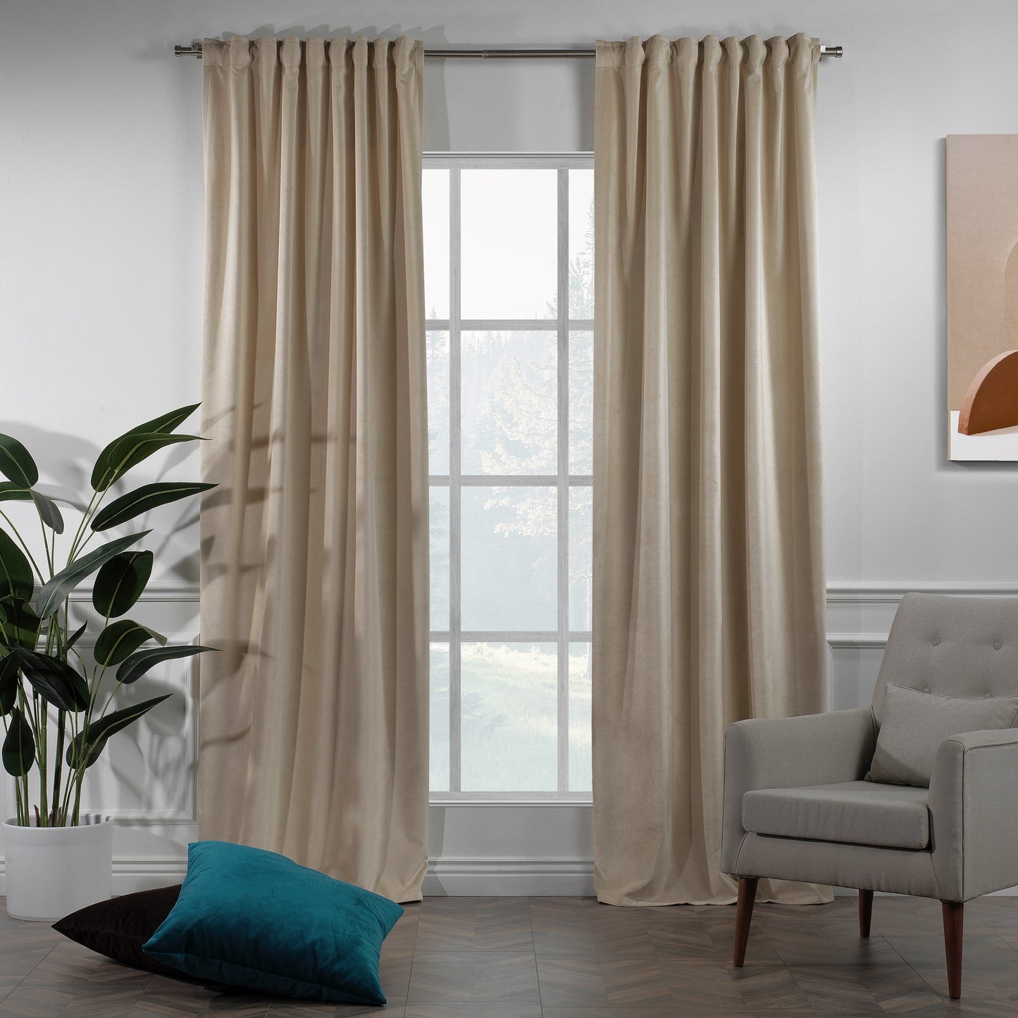 3S Brother's Solid Luxury Matte Velvet Soft Curtains Set of 2 Panels Hanging Back Tap & Rod Pocket Home D¨¦cor Bedroom Kitchen Office Windows Room Darkering ( Admiral-Berry-52in x120in )