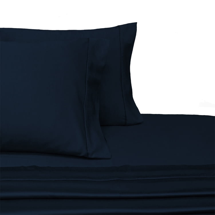 22 inch Super Extra Deep Pocket 600 Thread Count 100-Percent Cotton Bed Sheets set - Navy King Size