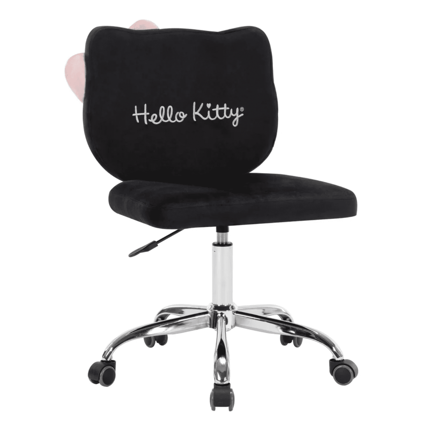 Impressions Vanity Hello Kitty Kawaii Swivel Desk Chair for Vanity Room, Black, Steel Frame