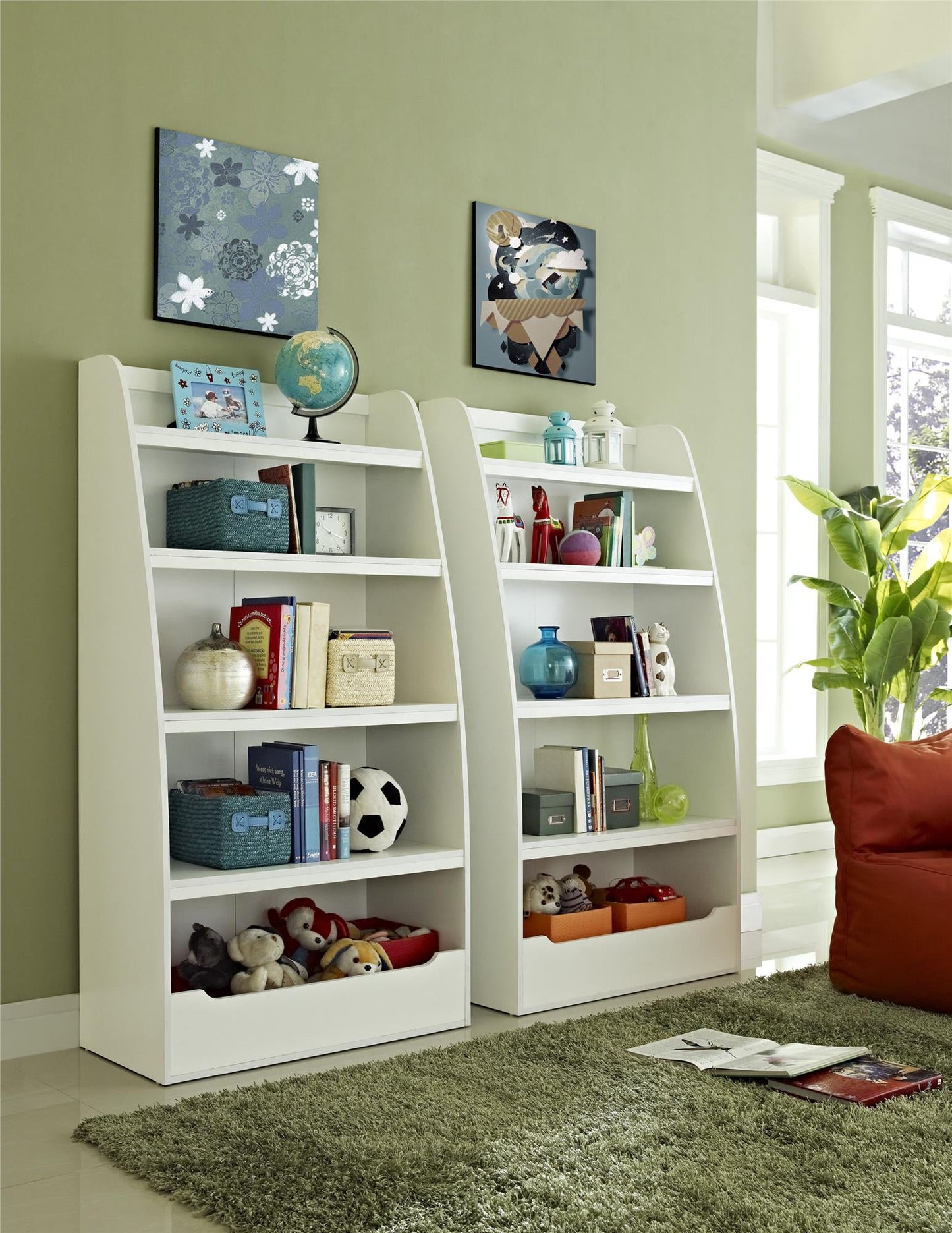 Ameriwood Home Mia Kids' 4-Shelf Bookcase, White