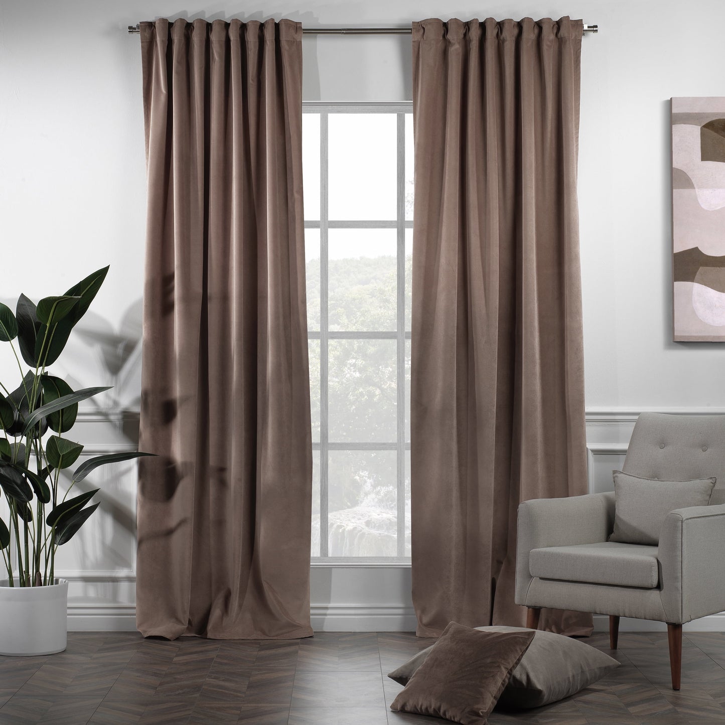 3S Brother's Solid Luxury Matte Velvet Soft Curtains Set of 2 Panels Hanging Back Tap & Rod Pocket Home D¨¦cor Bedroom Kitchen Office Windows Room Darkering ( Admiral-Berry-52in x120in )