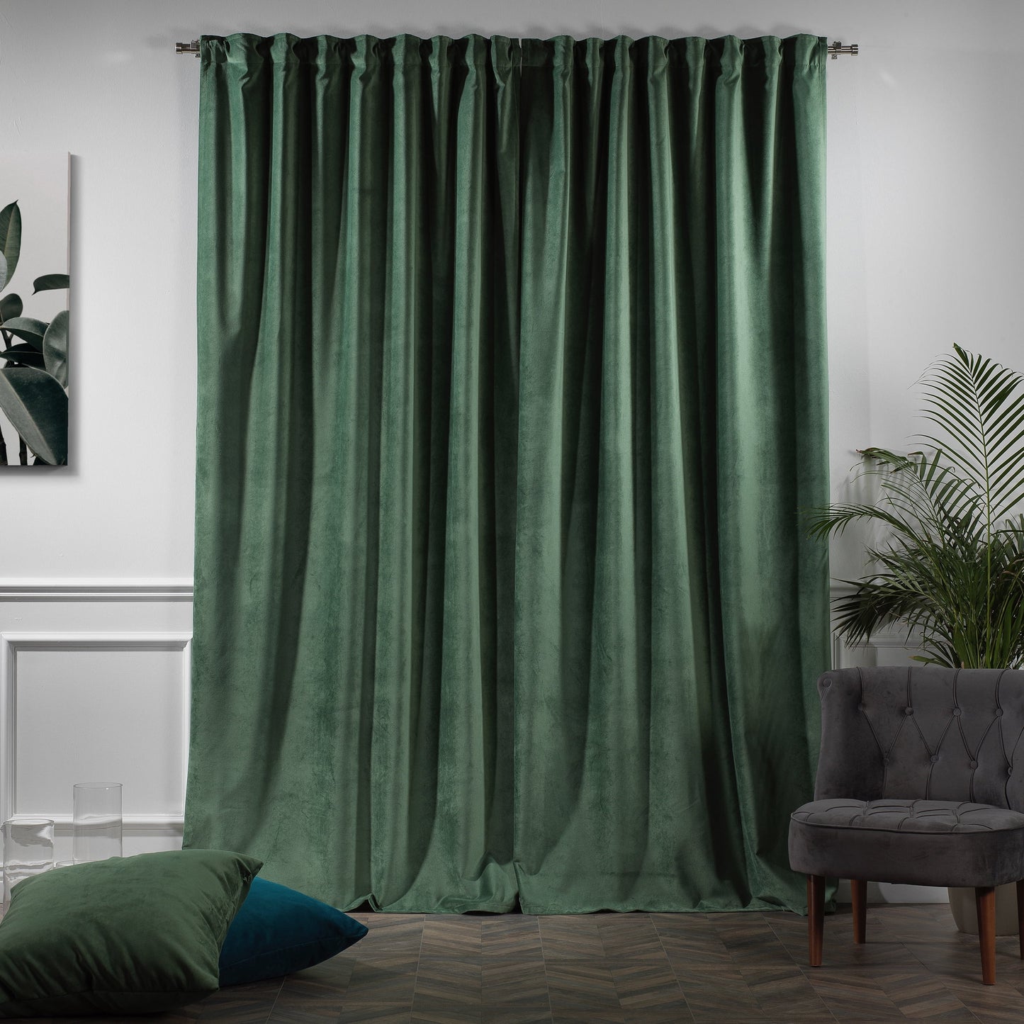 3S Brother's Solid Luxury Matte Velvet Soft Curtains Set of 2 Panels Hanging Back Tap & Rod Pocket Home D¨¦cor Bedroom Kitchen Office Windows Room Darkering ( Admiral-Berry-52in x120in )