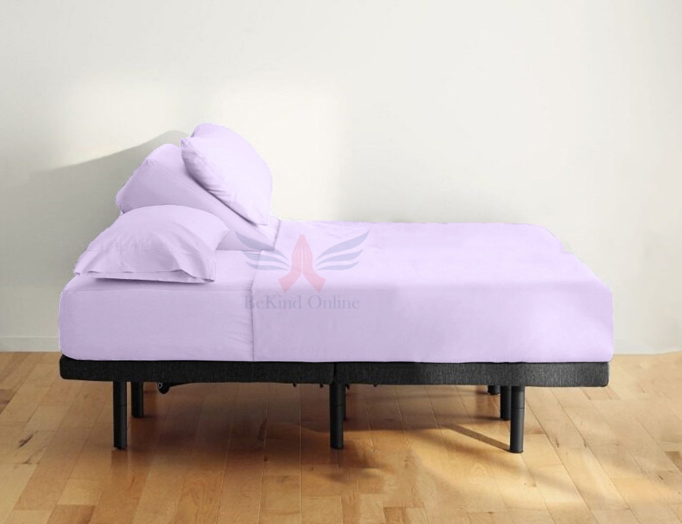 26-INCH EXTRA DEEP POCKETS Split Head CalKing Sheets Sets for Adjustable Bed - 800-Thread Count 100% Egyptian Cotton - 4-PC Set - FlexTop Cal-King 32in Split, Lilac Solid