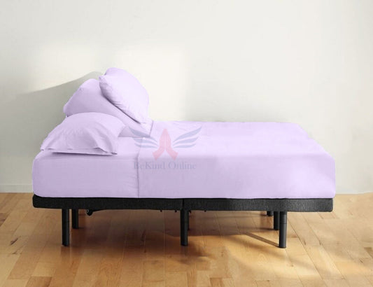 26-INCH EXTRA DEEP POCKETS Split Head CalKing Sheets Sets for Adjustable Bed - 800-Thread Count 100% Egyptian Cotton - 4-PC Set - FlexTop Cal-King 39in Split, Lilac Solid