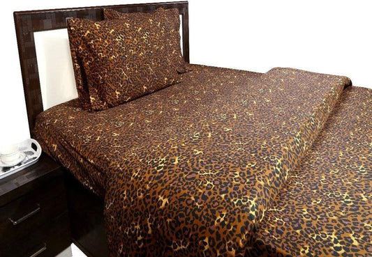 26-INCH EXTRA DEEP POCKETS Split Head King Sheets Sets for Adjustable Bed - 800-Thread Count 100% Egyptian Cotton - 4-PC Set - FlexTop King 28in Split, Leopard Print