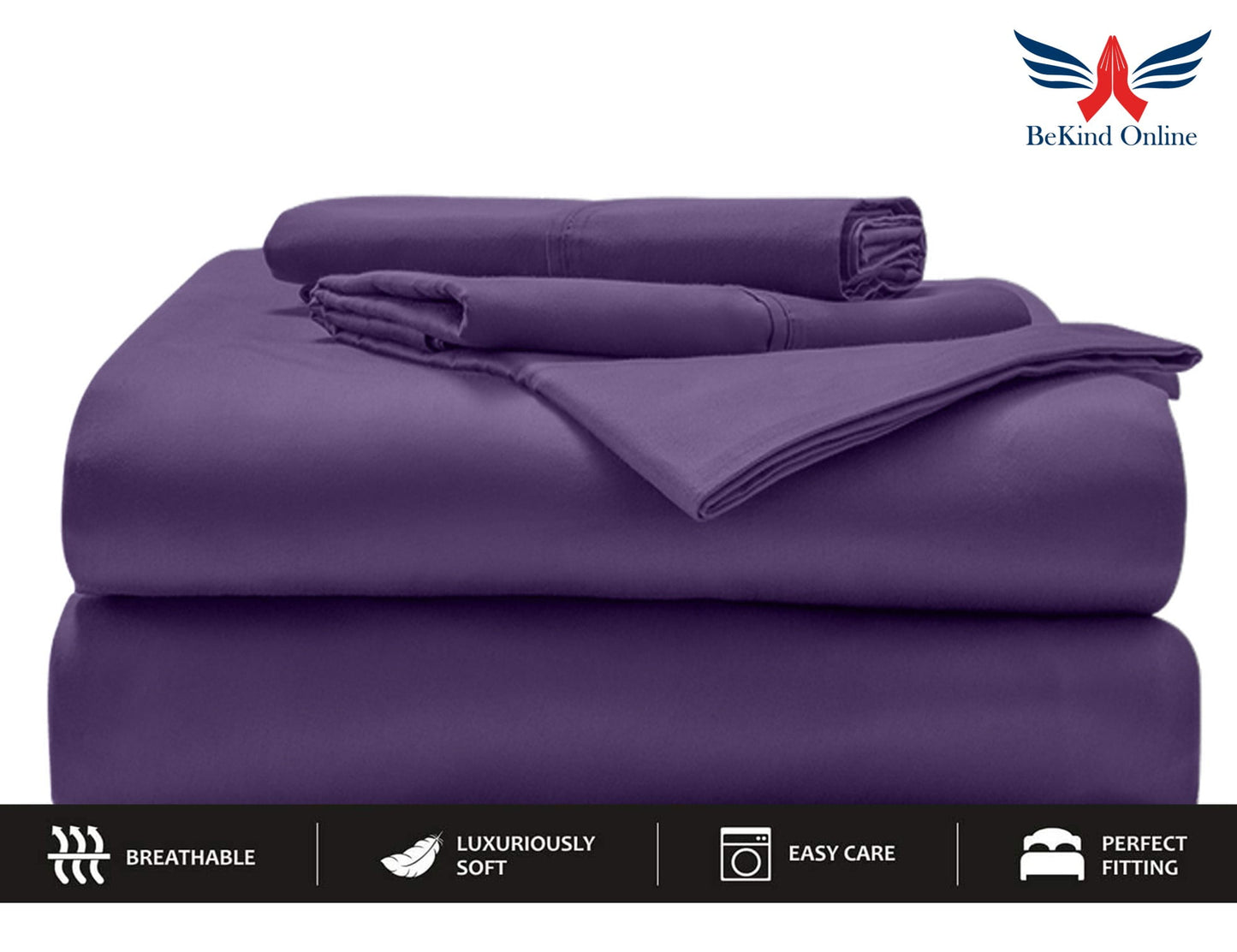 24-INCH EXTRA DEEP POCKETS Split Head CalKing Sheets Sets for Adjustable Bed - 800-Thread Count 100% Egyptian Cotton - 4-PC Set - FlexTop Cal-King 39in Split, Plum Solid