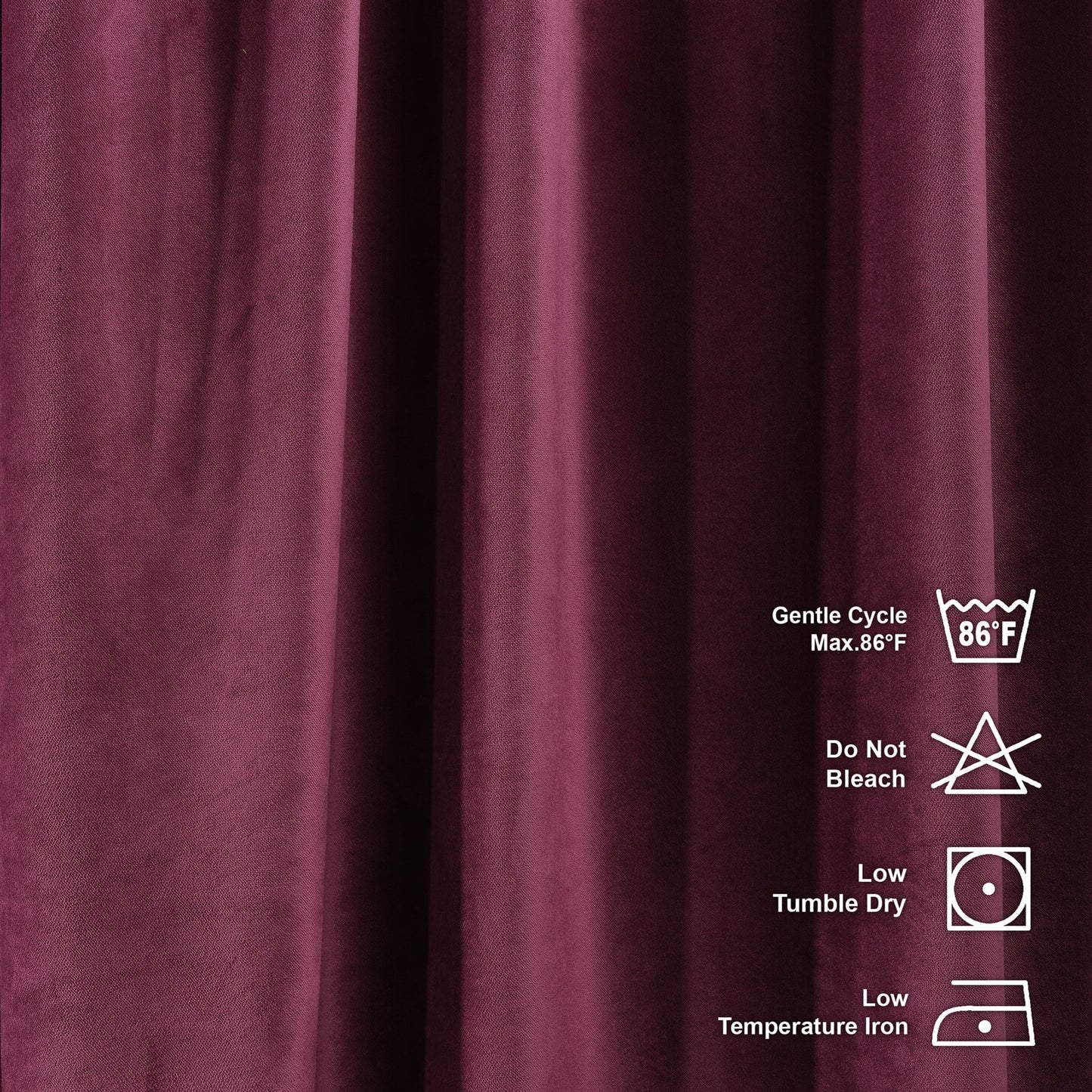 3S Brother's Solid Luxury Matte Velvet Soft Curtains Set of 2 Panels Hanging Back Tap & Rod Pocket Home D¨¦cor Bedroom Kitchen Office Windows Room Darkering ( Admiral-Berry-52in x120in )