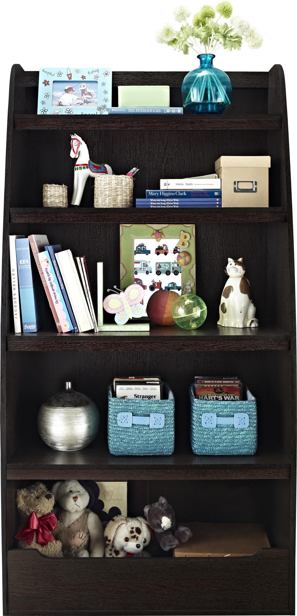 Ameriwood Home Mia Kids' 4-Shelf Bookcase, Espresso