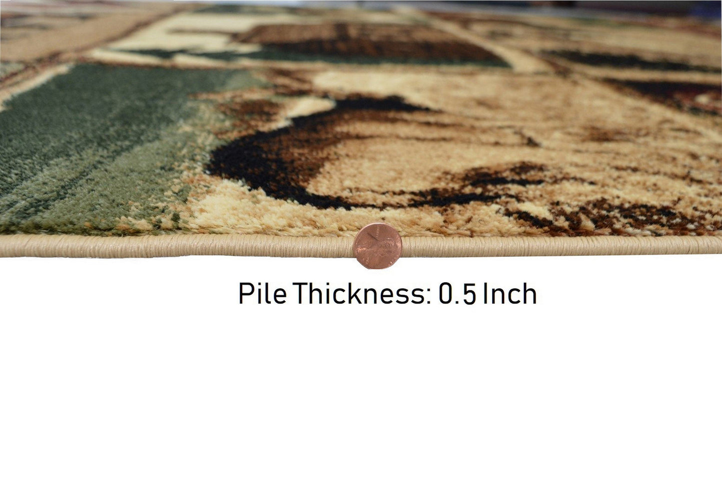 Handcraft Rugs Cabin Rug Lodge, Cabin Nature and Animals Area Rug Modern Nature Pattern Cabin Area Rug Abstract, Chocolate/Beige-Eagle on Mountain Top 8x10 feet