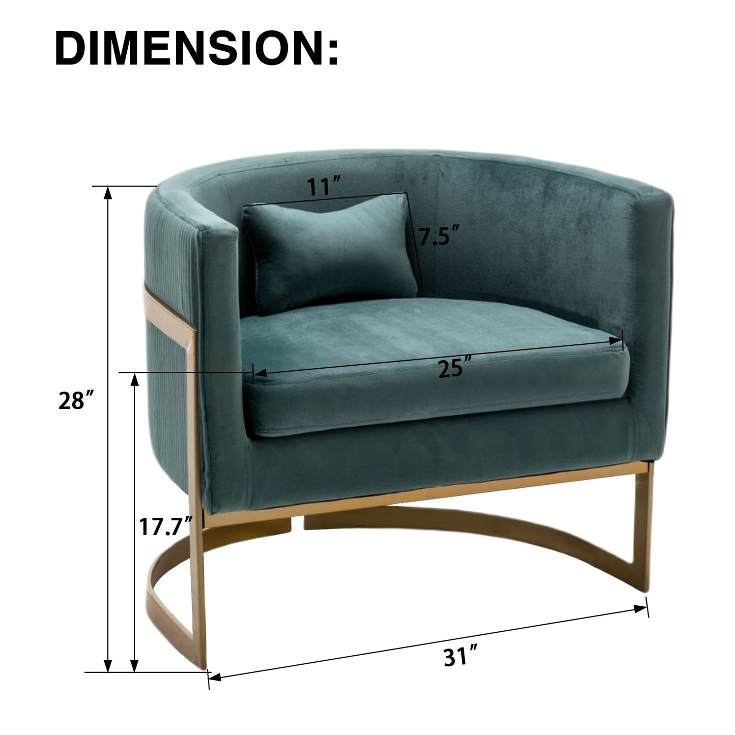 Apeaka Velvet Barrel Living Room Accent Chair, Modern Mid Century Arm Lounge Chairs Single Sofa Tub Bucket Club Chair for Bedroom