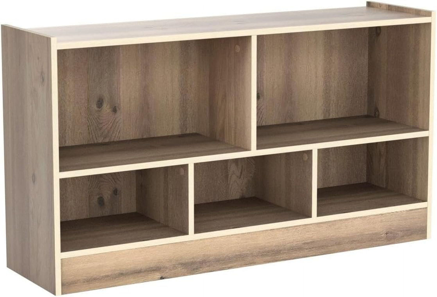 5 Cube Bookcase, 2 Tier Wooden Storage Open Bookshelf, Multipurpose Display Storage Cabinet for Living Room, Bedroom, Hallway, Kid's Playroom, Reading Nook (White)