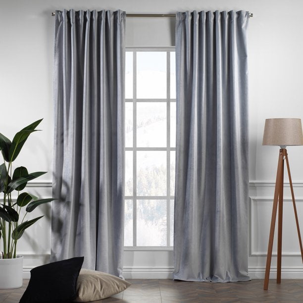 3S Brother's Solid Luxury Matte Velvet Soft Curtains Set of 2 Panels Hanging Back Tap & Rod Pocket Home D¨¦cor Bedroom Kitchen Office Windows Room Darkering ( Admiral-Berry-52in x120in )